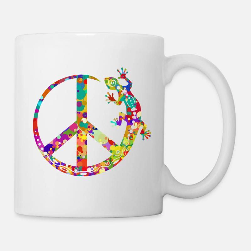 Symbole - Loving Peace Gecko Ornaments 2 - Mug blanc - blanc