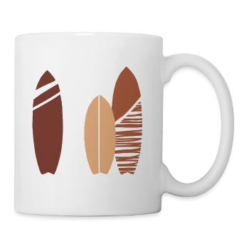 Retro Surfbrett Illustration | Boho Surf Boards - Tasse - Weiß - Rechts