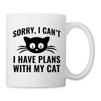 Sorry I Can't I Have Plans With My Cat - Mug - white - Right