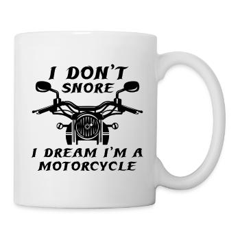 Je ne ronfle pas, je rêve que je suis une moto - Mug blanc - blanc - Droite