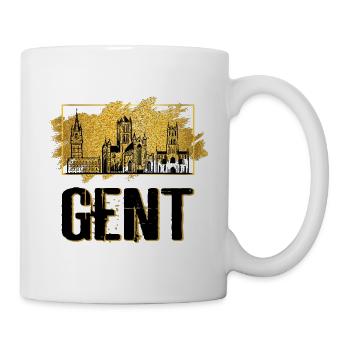 Gent Belgien Stadt Skyline Heimat Liebe Gold - Tasse - Weiß - Rechts