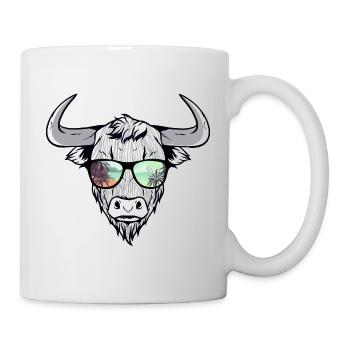 Cooler Bison Stier mit Zottelhaar - Tasse - Weiß - Rechts