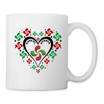 Baskisches Herz - Cœur Basque - Tasse - Weiß - Rechts