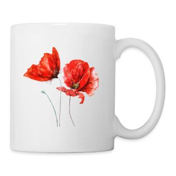 Mohnblumen Mohnblume Blumen Blume rot - Tasse - Weiß - Rechts