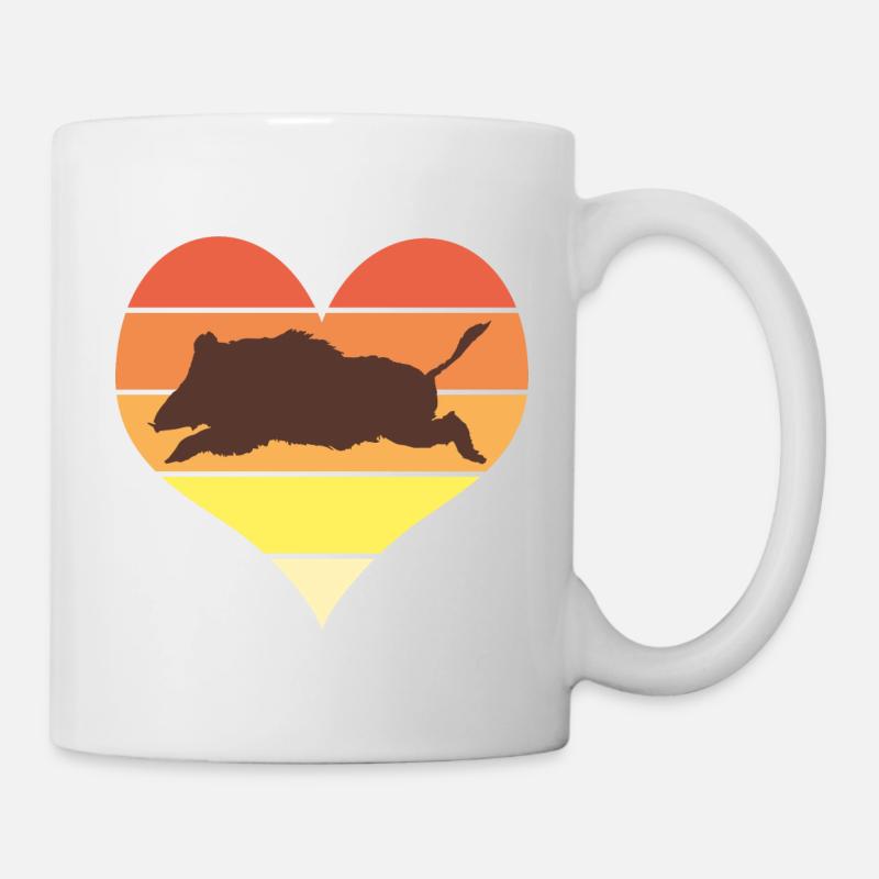 j'aime la chasse humour chasseur chasse sanglier - Mug blanc - blanc