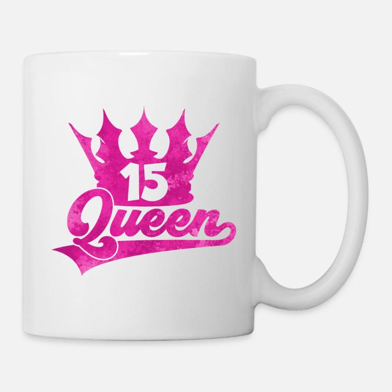 QUEEN 15. GEBURTSTAG MÄDCHEN - Tasse - Weiß