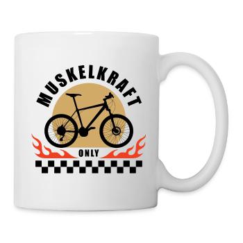Fahrrad Muskelkraft only | Anti E-Bike - Tasse - Weiß - Rechts