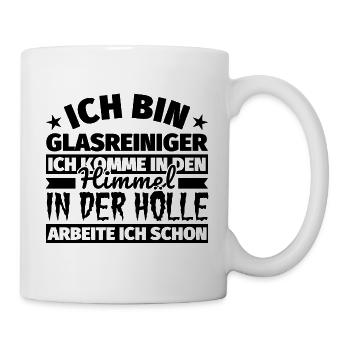 Glasreiniger Geschenk lustig Himmel Hölle - Tasse - Weiß - Rechts