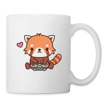 Süßer Red Panda Gamer spielt Videospiele - Tasse - Weiß - Rechts