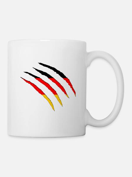 Deutschland aufgerissen Germany Nationalflagge - Tasse - Weiß