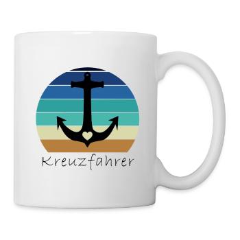 Retro Anker mit Herz Kreuzfahrer - Tasse - Weiß - Rechts