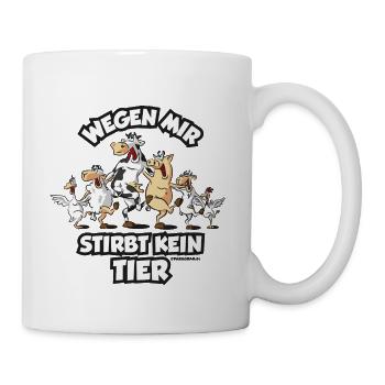Lustige tanzende Tiere Vegetarier Veganer Spruch - Tasse - Weiß - Rechts