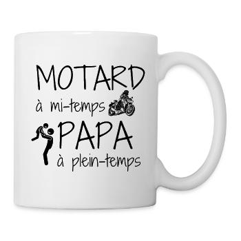 Cadeau papa motard - Mug blanc - blanc - Droite