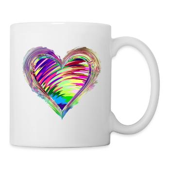 Cœur artistique pour l’amour 1 - Mug blanc - blanc - Droite