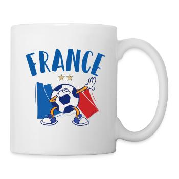France Dabbing Football Flag 2 étoiles - Mug blanc - blanc - Droite