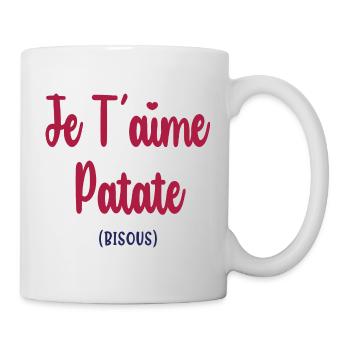 Je T aime Patate Bisous - Mug blanc - blanc - Droite