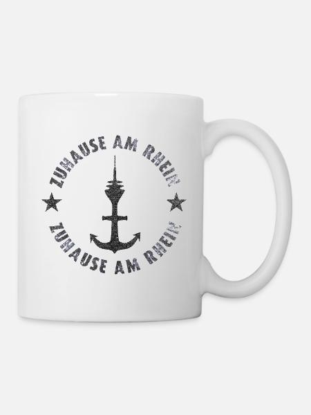 Zuhause am Rhein - Düsseldorf - Tasse - Weiß