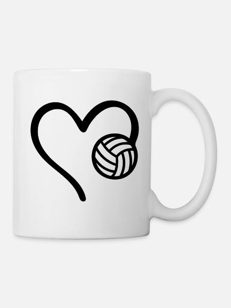 Volleyball Herz - Tasse - Weiß