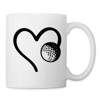 Golf Ball Heart Golfer - Mug - white - Right