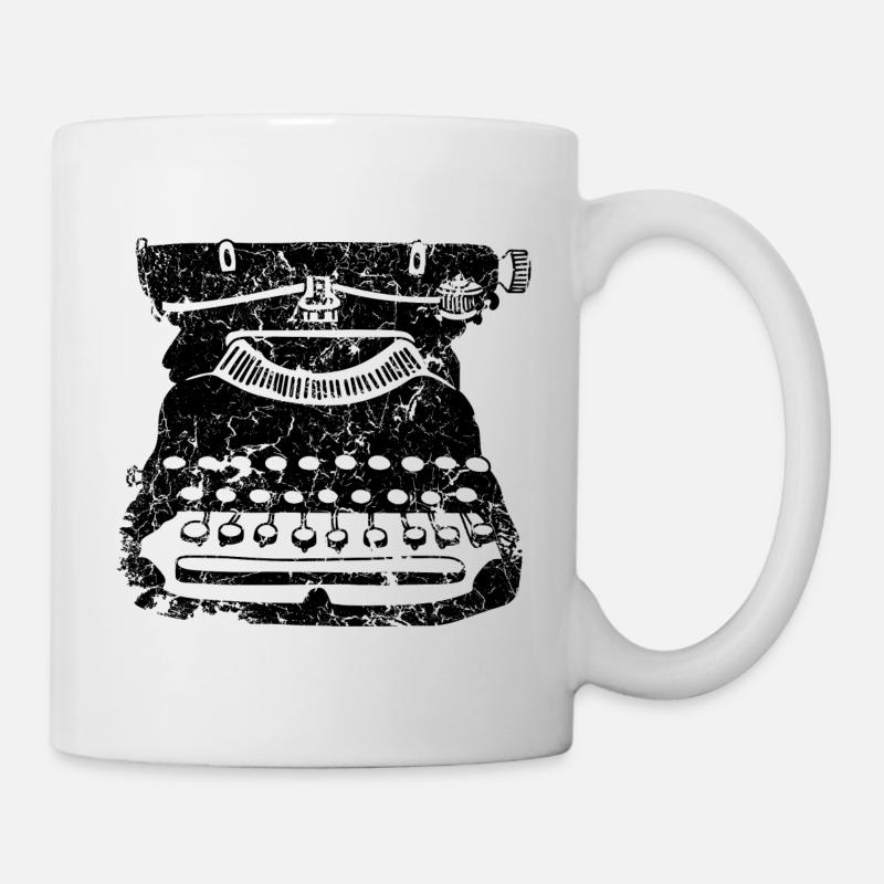 Machine à écrire vintage - Mug blanc - blanc
