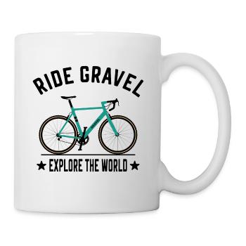 Ride Gravel Bike Explore The World Bikepacking - Mug - white - Right