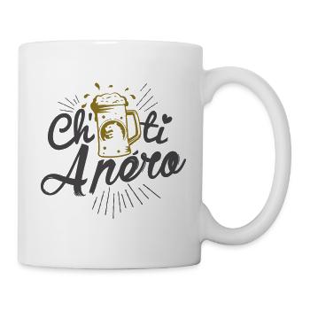 Ch'ti apero, humour ch'ti, chope de bière - Mug blanc - blanc - Droite