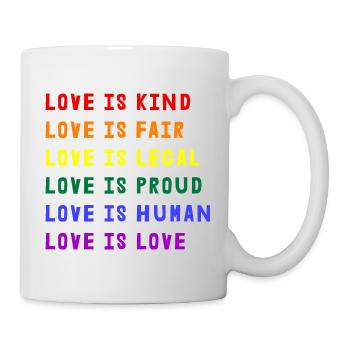 Love Is Child LGBTQ Gay Pride Tolerance Rainbow - Mug - white - Right