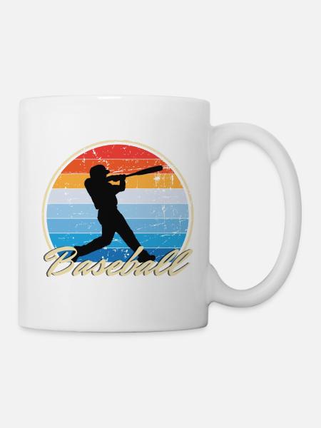 Joueur de baseball De baseball Vintage Retro Cadeau - Mug blanc - blanc
