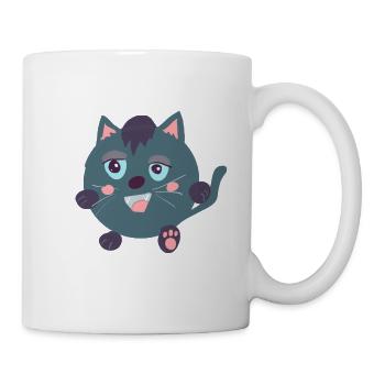 Ungeschickte Katze - Tasse - Weiß - Rechts