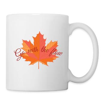 Ahornblatt “Go with the Flow” - Tasse - Weiß - Rechts