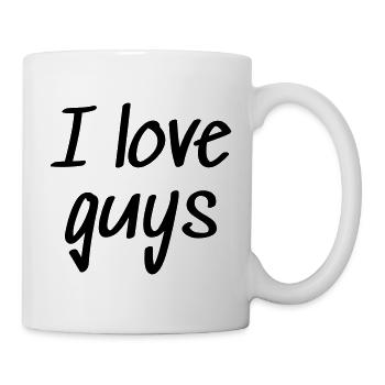 Queer Gay Statement Shirt: I love guys - Tasse - Weiß - Rechts