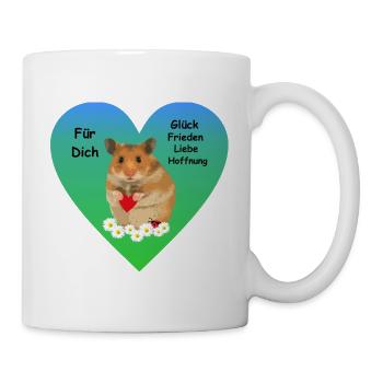 Hamster Menno Herz Mutmacher Motivation - Tasse - Weiß - Rechts