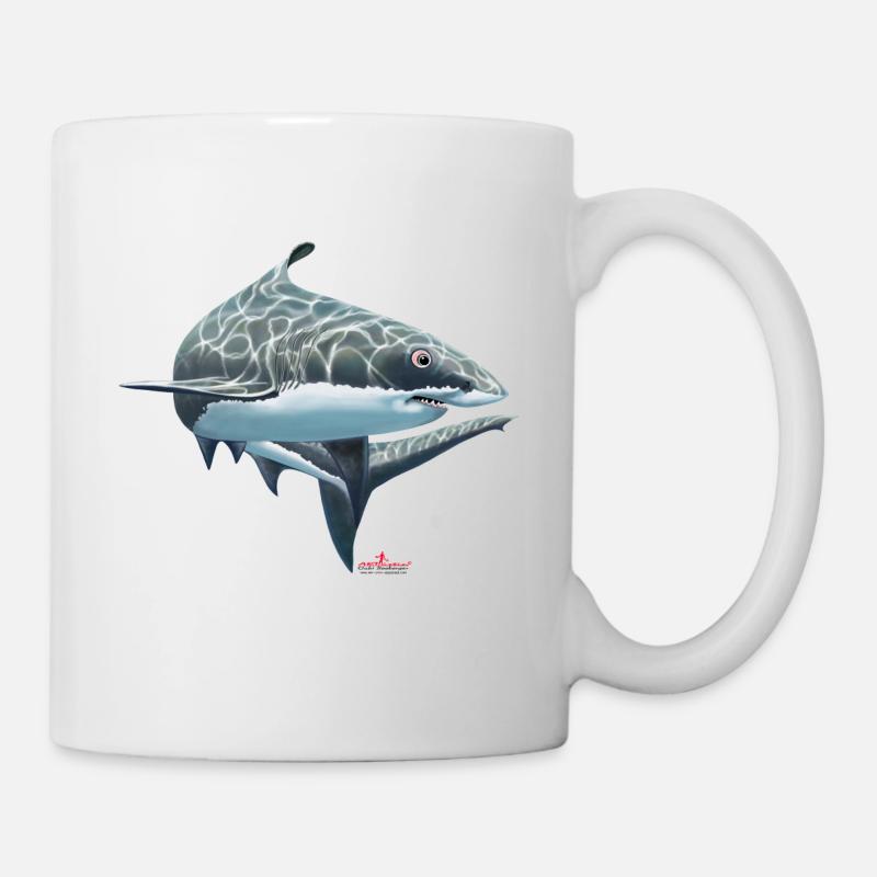 Grand requin blanc / requin - Mug blanc - blanc
