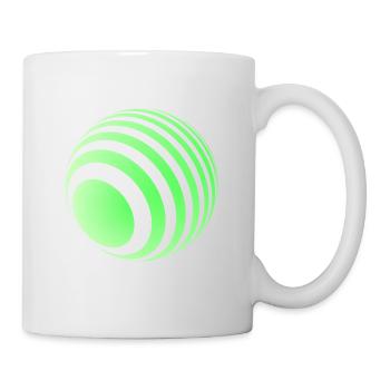 3D-Ball mit grünen Streifen - Tasse - Weiß - Rechts