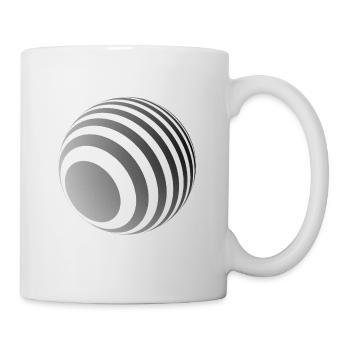 3D-Ball mit grauen Streifen - Tasse - Weiß - Rechts