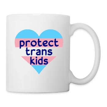 Protect Trans Kids - LGBTQIA+ trans pride flag - Mug - white - Right