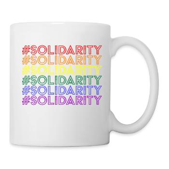 LGBTQ #Solidarity gay pride rainbow - Mug - white - Right