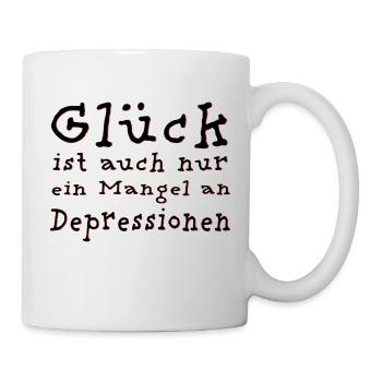 Glück und Depressionen BLACK - Tasse - Weiß - Rechts