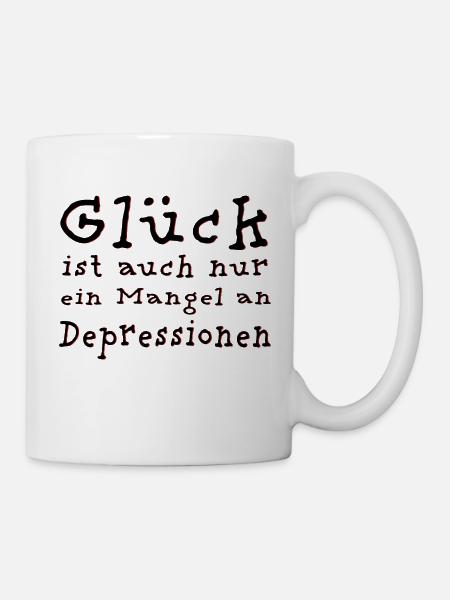 Glück und Depressionen BLACK - Tasse - Weiß