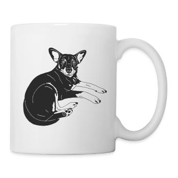 Zwergpinscher - Tasse - Weiß - Rechts