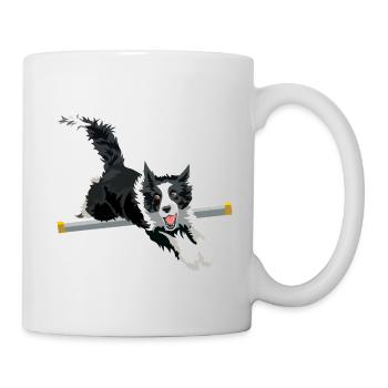 border collie saut agility - Mug blanc - blanc - Droite