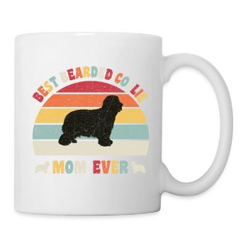 Meilleure maman Bearded Collie jamais amateurs de chiens vintage - Mug blanc - blanc - Droite