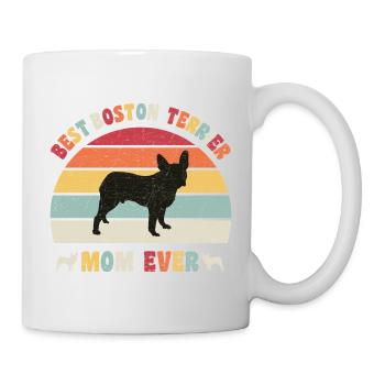 Meilleure maman Boston Terrier jamais amateurs de chiens vintage - Mug blanc - blanc - Droite