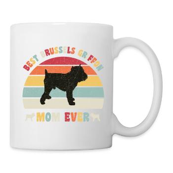 Meilleure maman Griffon de Bruxelles jamais amateurs de chiens vintage - Mug blanc - blanc - Droite