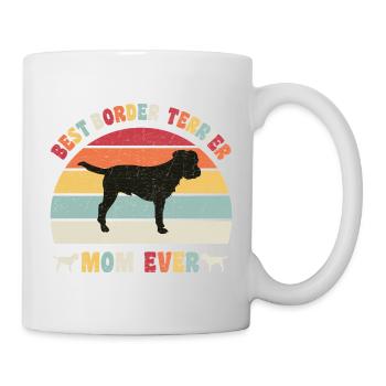 Meilleure maman Border Terrier jamais amateurs de chiens vintage - Mug blanc - blanc - Droite