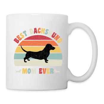 Meilleure maman teckel jamais amateurs de chiens vintage rétro - Mug blanc - blanc - Droite