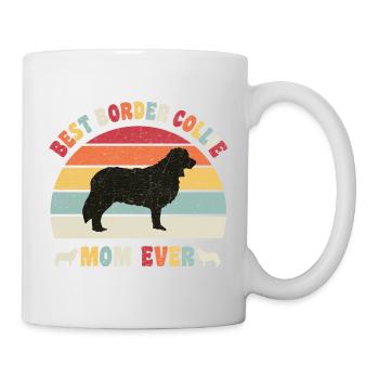 Meilleure maman Border Collie jamais amateurs de chiens vintage - Mug blanc - blanc - Droite