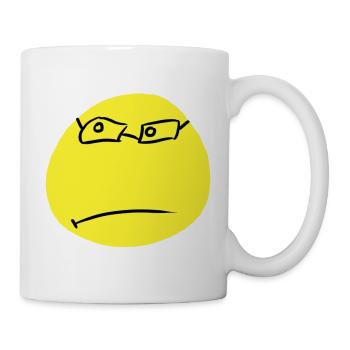 Wütender gelber emoji mit Brille! Geschenkidee! - Tasse - Weiß - Rechts