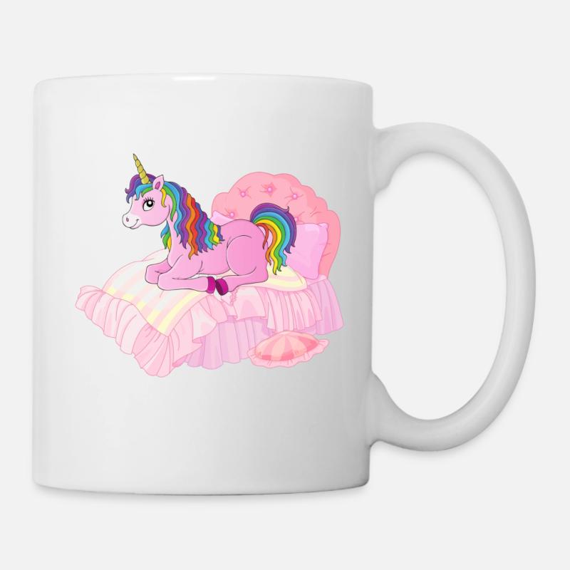 Einhorn im Bett - Tasse - Weiß