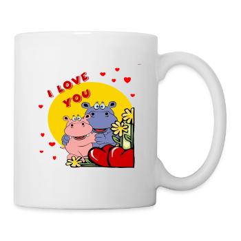 mother's day valentinstabe heart hippo hippo love - Mug - white - Right